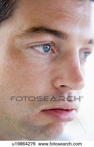 Head shot of man thinking View Large Photo Image Stock Photograph - Head shot of man thinking. Fotosearch
