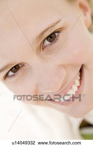 Head shot of woman smiling View Large Photo Image Stock Image - Head shot of woman smiling. Fotosearch