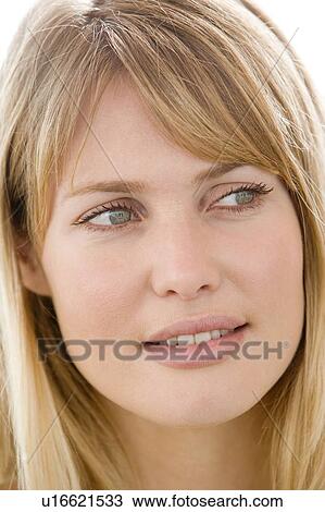 Head shot of woman smiling View Large Photo Image Stock Image - Head shot of woman smiling. Fotosearch