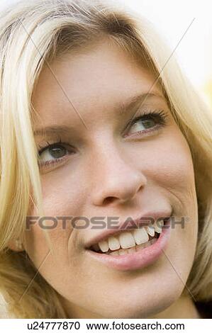 Head shot of woman smiling View Large Photo Image Stock Image - Head shot of woman smiling. Fotosearch