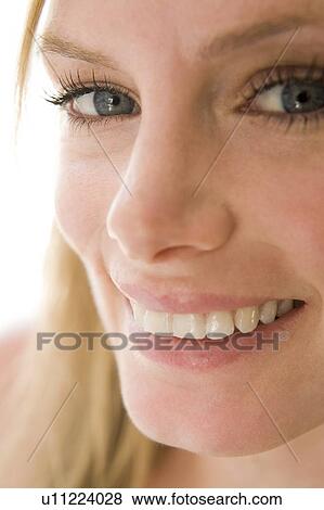 Head shot of woman smiling View Large Photo Image Stock Photo - Head shot of woman smiling. Fotosearch