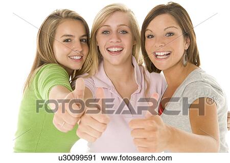 Stock Image - Portrait Of Teenage Girls. Fotosearch