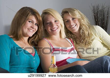 Stock Photo - Teenage Girls At Home. Fotosearch