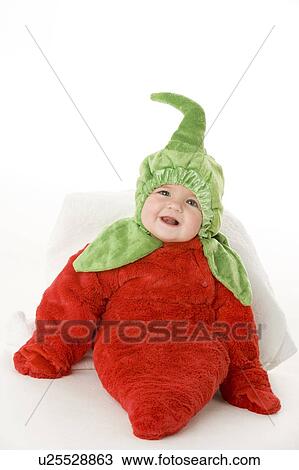 Baby in pepper costume View Large Photo Image Stock Image - Baby in pepper costume. Fotosearch