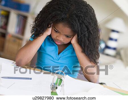 Young Girl Doing Homework View Large Photo Image Stock Image - Young Girl Doing Homework. Fotosearch