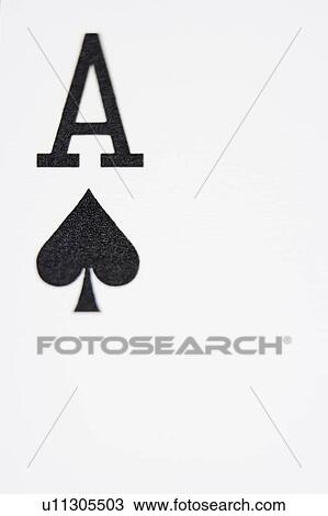 Stock Image - Ace of spades playing card (close up). Fotosearch