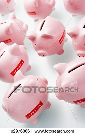 Stock Image - Accumulation Of Piggy Banks. Fotosearch