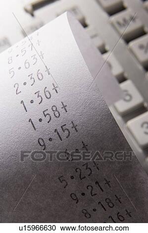 Stock Image - Close-Up Of Receipt. Fotosearch