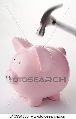 Hammer Aiming For Piggy Bank View Large Photo Image Stock Image - Hammer Aiming For Piggy Bank. Fotosearch