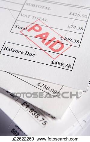 stock photograph of paid invoices u22622269 search stock