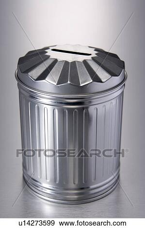 Tin Trash Can View Large Photo Image Stock Photo - Tin Trash Can. Fotosearch