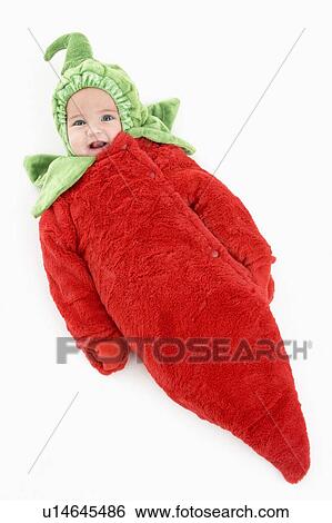 Baby in pepper costume View Large Photo Image Stock Photograph - Baby in pepper costume. Fotosearch
