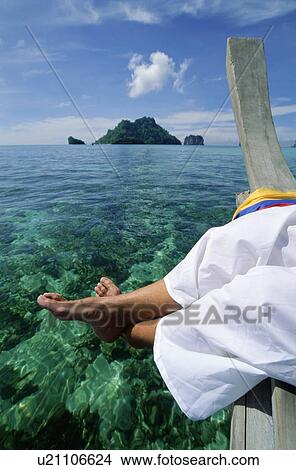 Man's legs on prow of boat View Large Photo Image Picture - Man's legs on prow of boat. Fotosearch