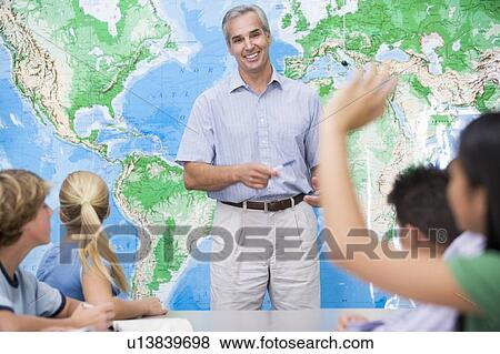 Students answering questions in geography class View Large Photo Image Stock Photo - Students answering questions in geography class. Fotosearch