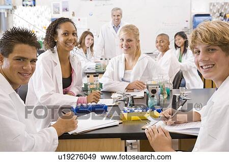 Stock Photo - Students in physics class. Fotosearch