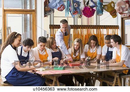 Students receiving art lessons View Large Photo Image Stock Image - Students receiving art lessons. Fotosearch
