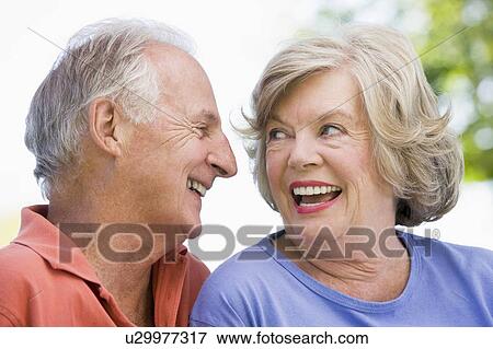 Stock Photo - Senior couple outdoors. Fotosearch