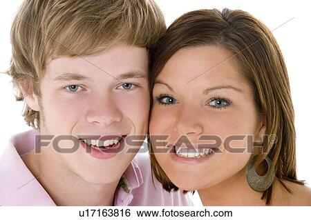 Close-Up Portrait Of Teenage Couple, View Large Photo Image Stock Photograph - Close-Up Portrait Of Teenage Couple, . Fotosearch
