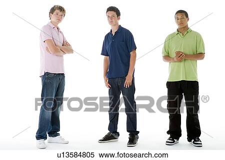 Stock Photography - Full Length Portrait Of Teenage Boys. Fotosearch