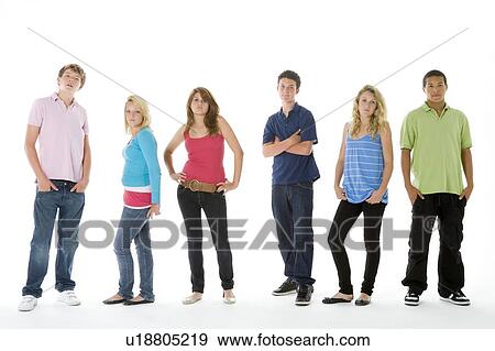 Stock Photo - Group Shot Of Teenagers. Fotosearch