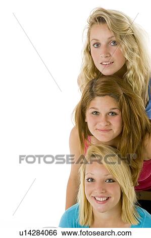 Stock Photograph - Portrait Of Teenage Girls. Fotosearch