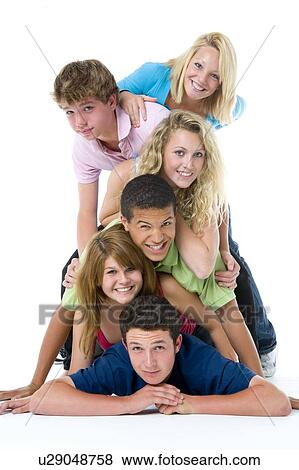 Teenagers On Top Of One Another View Large Photo Image Stock Photo - Teenagers On Top Of One Another. Fotosearch