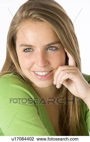 Stock Image - Portrait Of Teenage Girl. Fotosearch