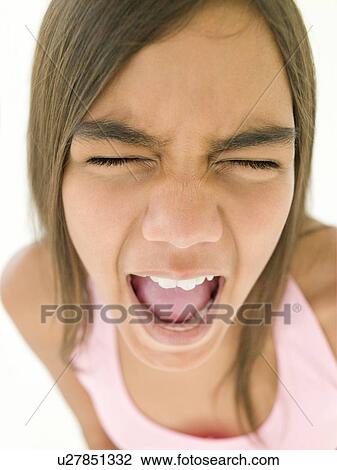 Young girl shouting View Large Photo Image Stock Image - Young girl shouting. Fotosearch
