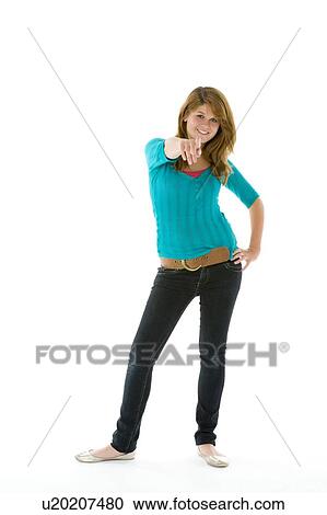 Stock Image - Full Length Portrait Of Teenage Girl. Fotosearch