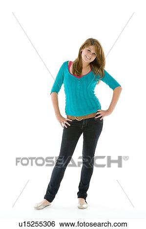 Stock Photograph - Full Length Portrait Of Teenage Girl. Fotosearch