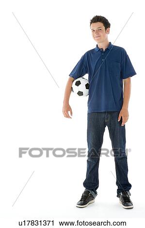 Portrait Of Teenage Boy With A Soccer Ball View Large Photo Image Stock Image - Portrait Of Teenage Boy With A Soccer Ball. Fotosearch