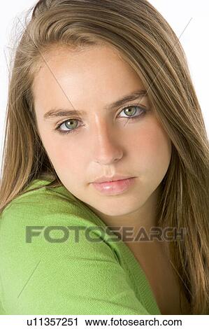 Stock Image - Portrait Of Teenage Girl. Fotosearch