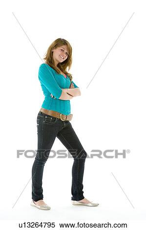 Stock Photography - Full Length Portrait Of Teenage Girl. Fotosearch