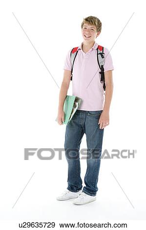 Stock Photo - Portrait Of Teenage Schoolboy . Fotosearch