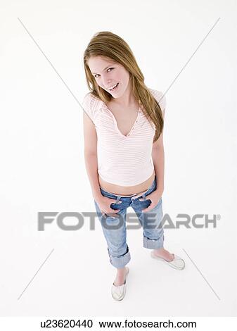 Teenage girl smiling View Large Photo Image Stock Image - Teenage girl smiling. Fotosearch