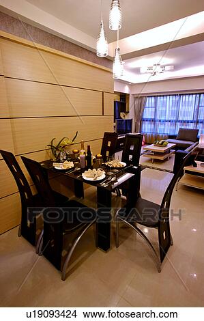 Dining Room in modern style View Large Photo Image Picture - Dining Room in modern style. Fotosearch