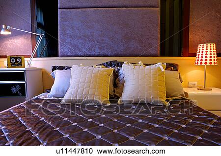 Stock Image - Home interior design and furniture of the bedroom. Fotosearch