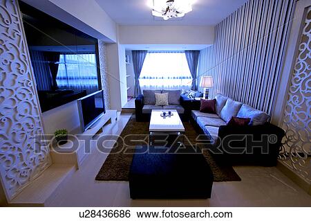 Living room in modern style View Large Photo Image Stock Photograph - Living room in modern style. Fotosearch