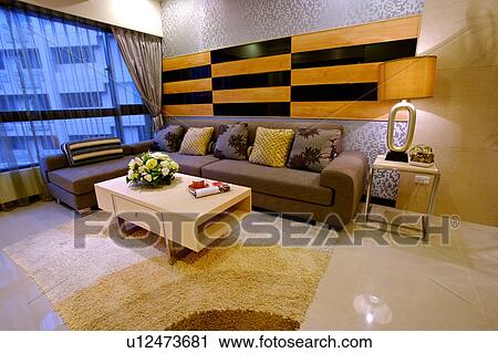Living room modern style View Large Photo Image Stock Image - Living room modern style. Fotosearch