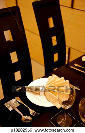 Place setting on the dining table View Large Photo Image Stock Photograph - Place setting on the dining table. Fotosearch