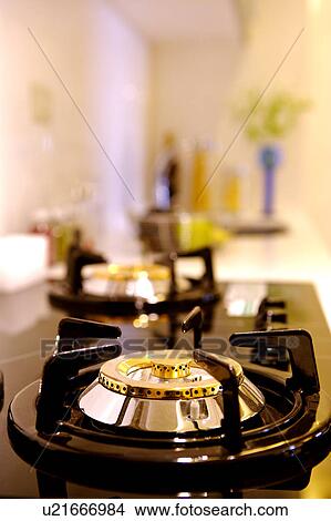 Picture - Close-up of stove in the kitchen. Fotosearch