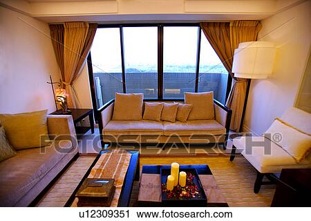 Living room and furniture in modern style View Large Photo Image Stock Image - Living room and furniture in modern style. Fotosearch