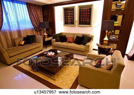 Living room in modern style View Large Photo Image Stock Photo - Living room in modern style. Fotosearch