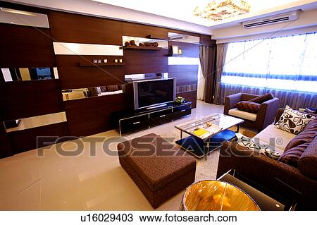 Stock Image - Home interior and furniture of modern style. Fotosearch