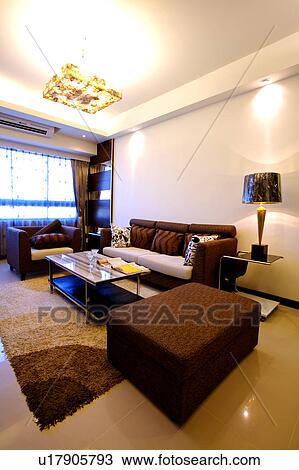 Stock Image - Home interior and furniture of modern style. Fotosearch