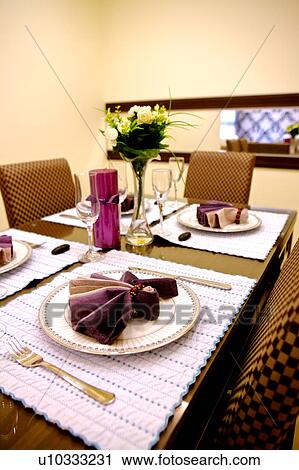 Place settings on the dining table View Large Photo Image Stock Image - Place settings on the dining table. Fotosearch