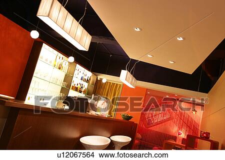 Picture - Interiors-leisure space of bar counter in western restaurant with luxury style. Fotosearch