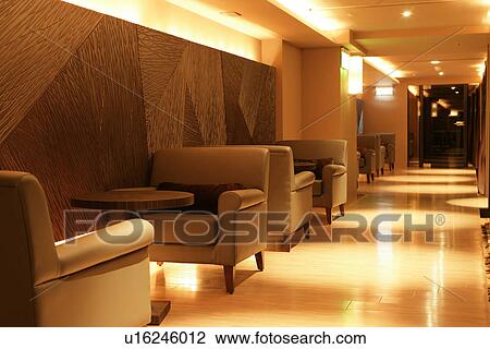 Stock Image - Interiors-leisure space of western restaurant with luxury style . Fotosearch