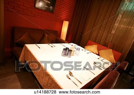 Stock Photo - Interiors-leisure space of western restaurant with luxury style . Fotosearch