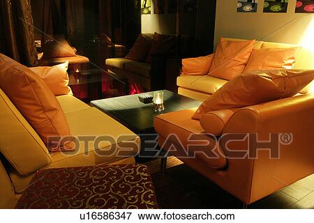 Interiors-leisure space of western restaurant with luxury style View Large Photo Image Stock Photo - Interiors-leisure space of western restaurant with luxury style . Fotosearch